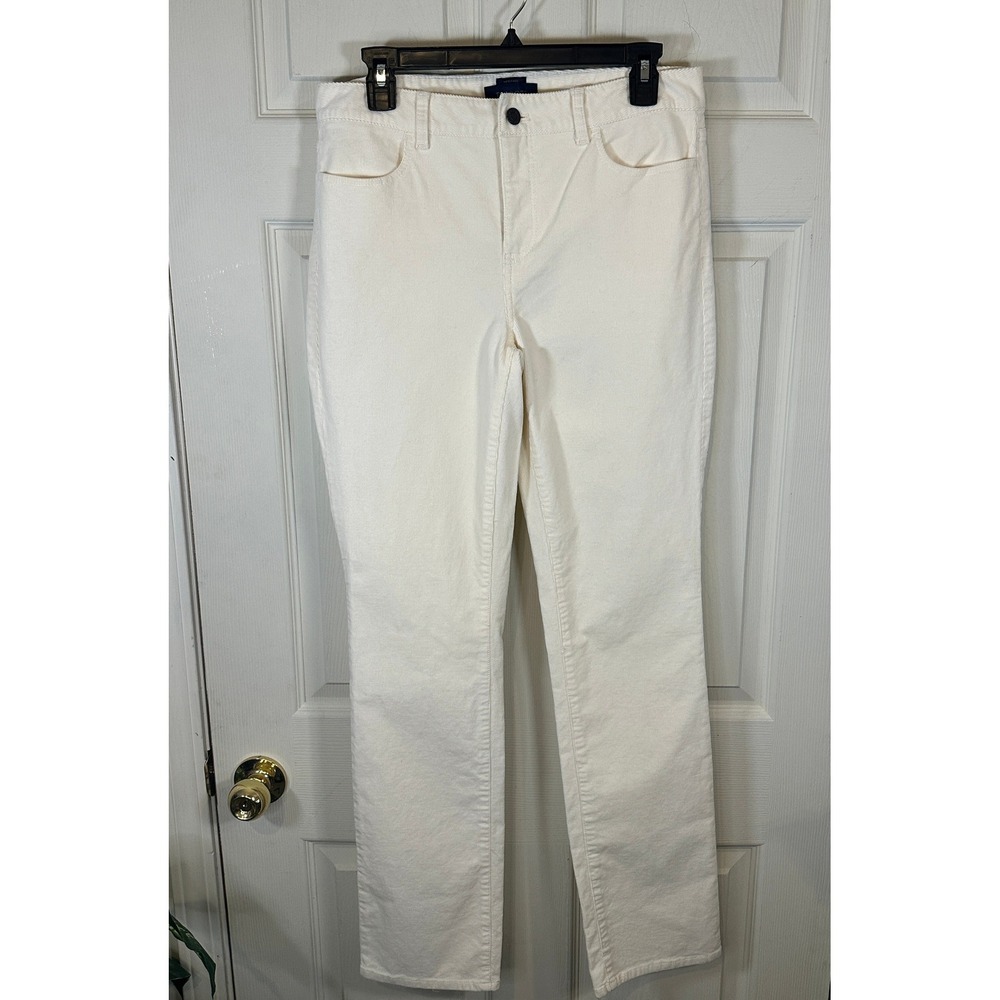 Talbots Heritage Corduroy Pants Womens 8 Cream Off White Straight Leg Cozy